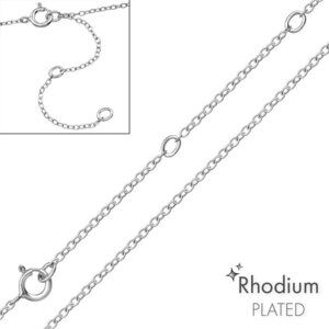 Rhodium Adjustable Cable Chain 18 Inches